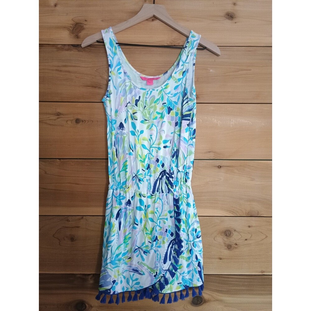 LILLY PULITZER Jarrett Romper Resort White Purple Multi Color Resort V Beach XXS